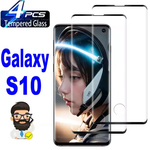 1/4Pcs 3D Tempered Glass For Samsung Galaxy S10 Screen Protector Glass Film
