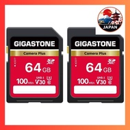 [Directly from Japan]GIGASTONE 64GB SD Card 2-Pack (5 Year Warranty) Camera Plus SDXC UHS-I V30 U3 C