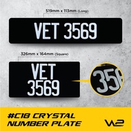 #C18_WAW CRYSTAL NUMBER PLATE / ACRYLIC FONTS / CRYSTAL NOMBOR PLAT KERETA