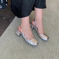 Prada round toe open heel shoes latest code 2022