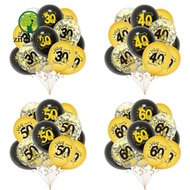 ZILUOLAN 12PCS 30th BIrthday Balloons, 18th 30th 40th 50th 60th Latex Birthday Balloon, Fashion Infl