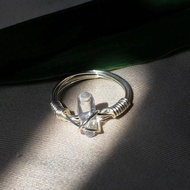 Feng shui natural Clear Quartz stone ring - handmade White Quartz stone, purification, meditation