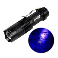 395nm Ultraviolet LED Flashlight+Battery+Charger+Box Pocketman P1 - Black