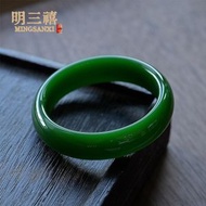 外蒙料手鐲 平替和田玉寬條菠菜綠青白玉鐲子 扁條手鐲 青黃
