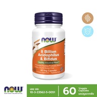 NOW Flax 8 BILLION ACIDOPH/BIFIDUS Probiotic 60/120 VCAPS นาวฟู้ดส์ โปรไบโอติก โพรไบโอติก