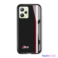 เคส UCUC สำหรับ Realme 10 Realme C33 Realme C35 Realme 10 Realmi10 Realmic35 Real Me C35 Hp เคส C33 Realme สำหรับเด็กชายโลโก้มือถือเคสรถแข่งของเล่นชื่อดังเคสลายทางแบบดัดแปลงคาร์บอนไฟเบอร์เคสโทรศัพท์หลังกระจกนิรภัย