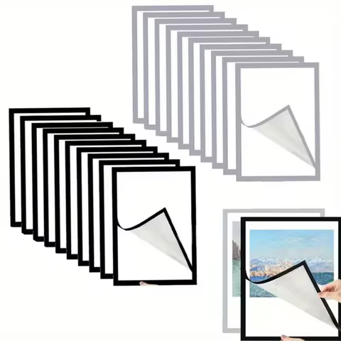 10pcs Magnetic Plastic Soft Gel Photo Frame Gold Black Silver A4 A3 A2 Multi-Purpose Folder Photo Po
