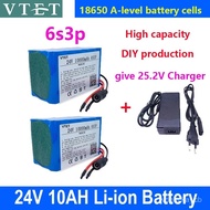 🔥VTET 24V 6S3P 10Ah 18650 Li-ion Baery 10000mAh High Capacity Moped /Electric/Li Ion Baery Pack DIY 