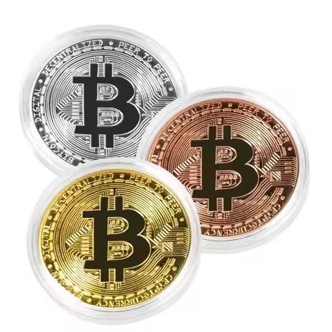 1/2/3Pcs Gold Plated Bitcoin Coin Collectible Art Collection Gift Physical commemorative Casascius B