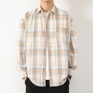Men Hong Kong Style Shirt Long Sleeve Spring Autumn Style Trendy Loose Casual Student Shirt 1301-CS1