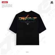 Orifake-t-shirt Oversize Design Waves Black