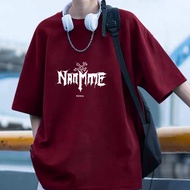 Cotton Plain Oversized T-Shirt Loose Fit Plain Streetwear [Spot goods] Summer new temperament Hong K
