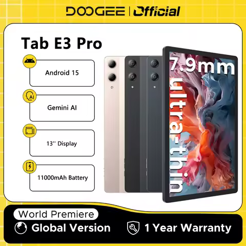 DOOGEE Tab E3 Pro Tablet Android 15 Gemini AI 13'' Display 7.9mm Ultra-thin 8GB 256GB Smart Pad 1100