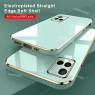 Vivo T1X y33s  Case Luxury Plating Square TPU Soft Cover For Vivo Y33S Y33T Y21T Y21S Y21 Y 33S 33 S