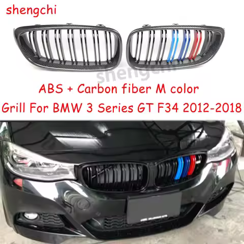 GT F34 ABS Carbon Fiber M color Front Bumper Grille For BMW 3 Series GT F34 318i 320i 328i 330i 335i
