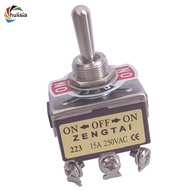 [chulisia] Toggle Switch, 3PDT On/Off/On 3 Position 6 Pins Momentary, AC 250V 15A
