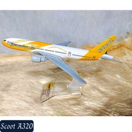 Scoot Airbus A320 Diecast Airplane with Stand Label!