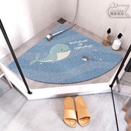 Large fan-shaped bathroom non-slip mats curved floor mats bathroom anti-fall toilet shower room household foot mats LOUL