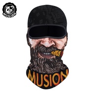 Musion Full Face Mask Balaclava Helmet Liner Skull Print Moto Topeng Muka Rider for Cycling and Ridi
