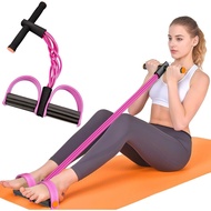 Resistance Bands with Handle, 6-Tube Elastic Foot Pedal Resistance Bands, Natural Rubber Ankle Pulle