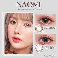 คอนแทคเลนส์  Naomi : Gray - Brown / ยี่ห้อ Kitty kawaii ( ค่าสายตาปกติ - 1000 )