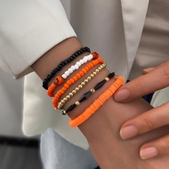 Halloween Bracelet Set Funny Skull Soft Clay Bracelet Bracelet Female Halloween Bracelet 6-Piece Set