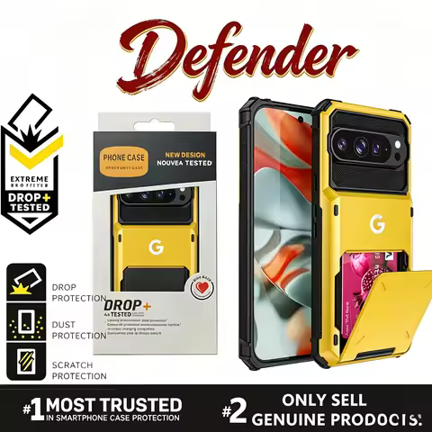 2in1 Heavy Duty Armor Card Holder OTT-BOX Hard Case For Google Pixel 10 9 Pro XL Hidden Flip Slot De