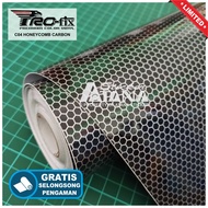 Skotlet Carbon Sarang Tawon Lebah Scotlet Karbon Emboss Rajut Kepang Fiber Metalik Paint Stiker Kevl