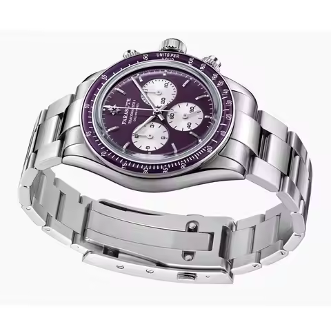 FARASUTE Men Chronograph Watch Luxury 39mm Automatic Mechanical Wristwatch Sapphire Bezel & Mirror D