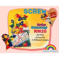 EDUTOYS : SCREW 46 PCS COLORFUL