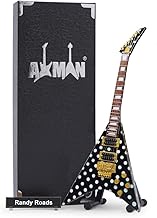 Axman Randy Rhoads (Quiet Riot) Miniature Guitar Replica Handmade Ornament 1/4 Scale with Display Bo