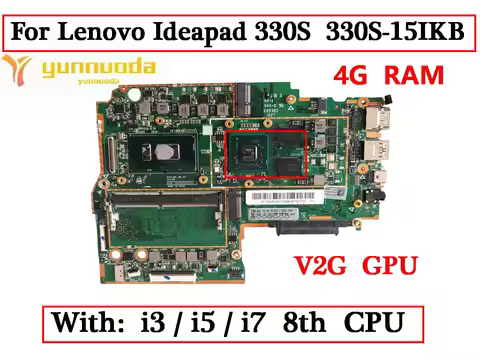 Laptop Motherboard For Lenovo Ideapad 330S 330S-15IKB With i3 i5 i7 8th Gen CPU 4GB RAM GPU RX535 2G