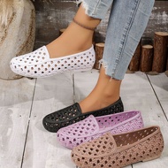 Hollow Horseshoe Women's Shoes - Breathable PVC Design