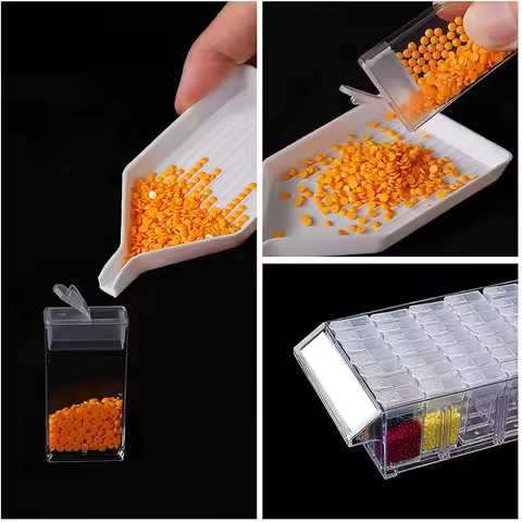 Hot 4 Packs Diamond Painting Containers 140 Slots Stackable Craft Organizer Drawer For DIY Art Craft