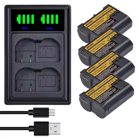 Batmax 2280mAh EN-EL15C EN-EL15 Battery+LED USB Dual Charger for Nikon Z8 Z5 Z6 Z6II/III Z7 Z7II D81