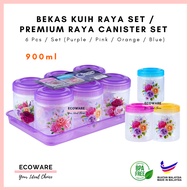 ECOWARE 6pcs Bekas Kuih Raya Set / Cookies Container Set / Bekas Kuih Raya / Balang Kuih Raya / Cook
