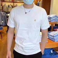 Brooks Brothers 100% original men T shirt casual round neck pure Man cotton versatile short-sleeved 