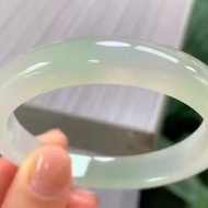 冰種翡翠天然翡翠玉鐲 A玉手鐲 玉鈪 • 冰種雪梨金絲綠翡翠福鐲