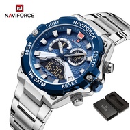 NAVIFORCE Watches For Men Sports Quartz Analog LCD Digital Dual Display Waterproof Japan Seiko Movem