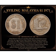 Malaysia RM1 1971 Parliament House Coin | First Year Issue | Syiling Lama Parlimen + Capsule