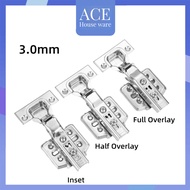 304 Stainless Steel 3.0mm Extra Thick Hydraulic Soft Close Concealed Cabinet Hinge 1pair(2pcs)
