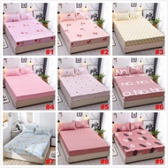 Ins Pink Bed Sheets Mattress Cover Single/Queen/King Size Fitted Bedsheet