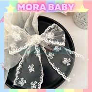 P-149 WHITE LACE RIBBON HAIR CLIP/ RIBBON MOTIF RIBBON HAIR RIBBON KOREAN WOMEN'S HAIR RIBBON CLIP W