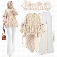 Femoora - One Set Teen Korean Look||(maudy blouse, pants, hijab)||3-in-1 Trendy Coffee Outfit Set||F