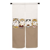 Funny Cute Cat Door Curtain Noren Living Room Bedroom Partition Curtains Drapes Kitchen Entrance Hanging Half-Curtains