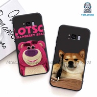 Samsung S8 / S8 PLUS / S8 + Case With Square Border In Lotsso Strawberry Bear Shape, cute Animals