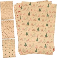 Cabilock Gift Packing Paper 6 Sheets Christmas wrapping paper xmas wrapping paper GOLD TISSUE PAPER holiday gift gift wrapper liner paper liner santa gift paper roll paper kraft paper