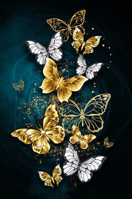 DIY Diamond Embroidery,Round Diamond Butterfly flower Full rhinestone Diamond painting，bead painting
