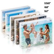 Acrylic Magnetic Photo Frame, 3.5x5'', 4x6'', 4x4'', 5x7'' Double-Sided Transparent Frameless Magnet