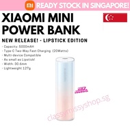 [NEW] XIAOMI Mini Power Bank Lipstick Edition 5000mAh 20W USBC Fast Charging Powerbank